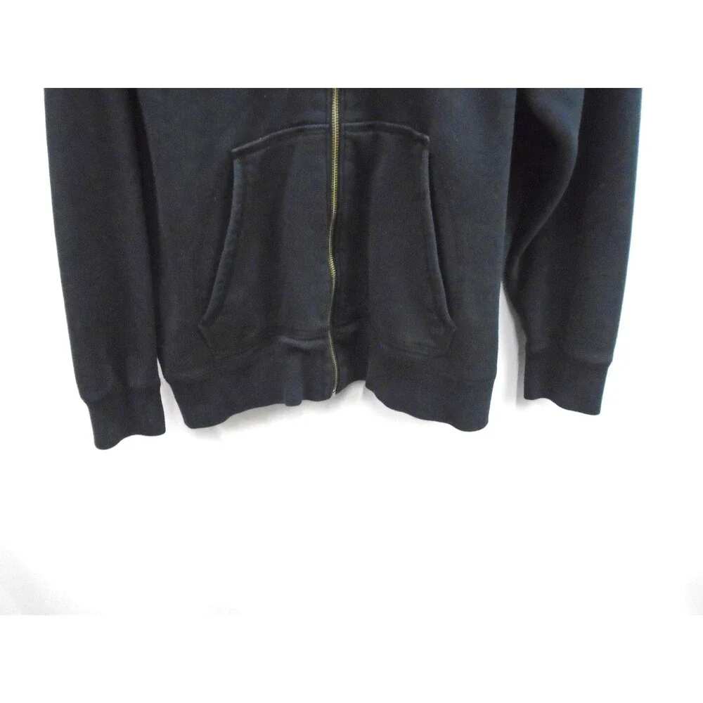 Vintage Air Jordan Men's Large Black Heavyweight Full Zip Fleece Hoodie 2000s